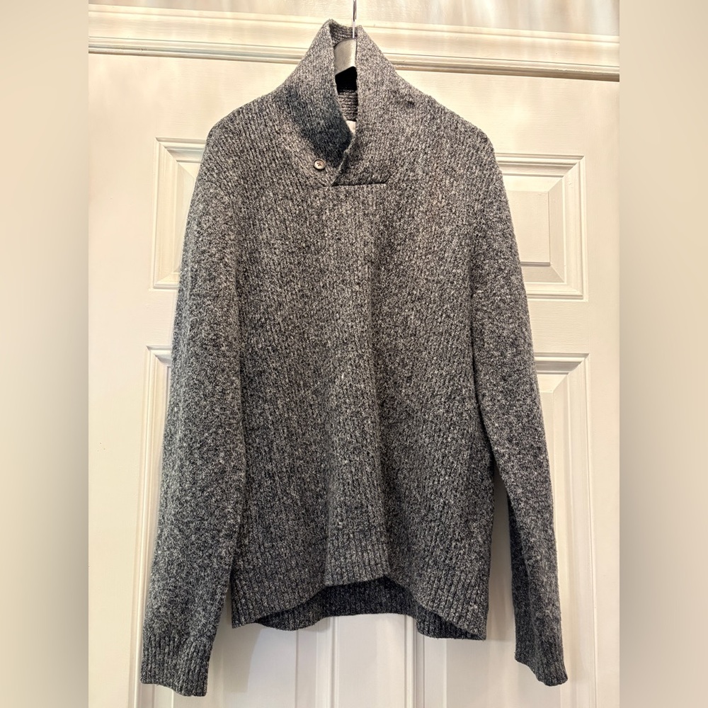Old‎ Navy Gray Men’s Shawlneck Sweater Size XL Preppy Ivy League BaseLayer